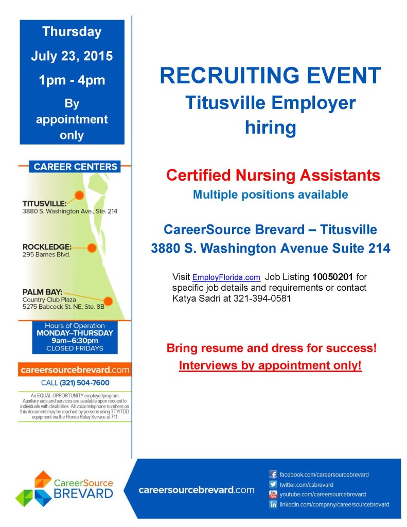 CNA Recruiting Event Flyer in adobe pro