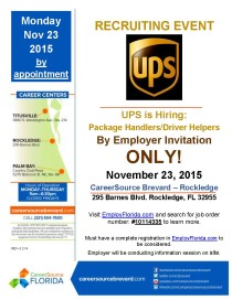UPS Recruiting Event Flyer Rockledge 1123